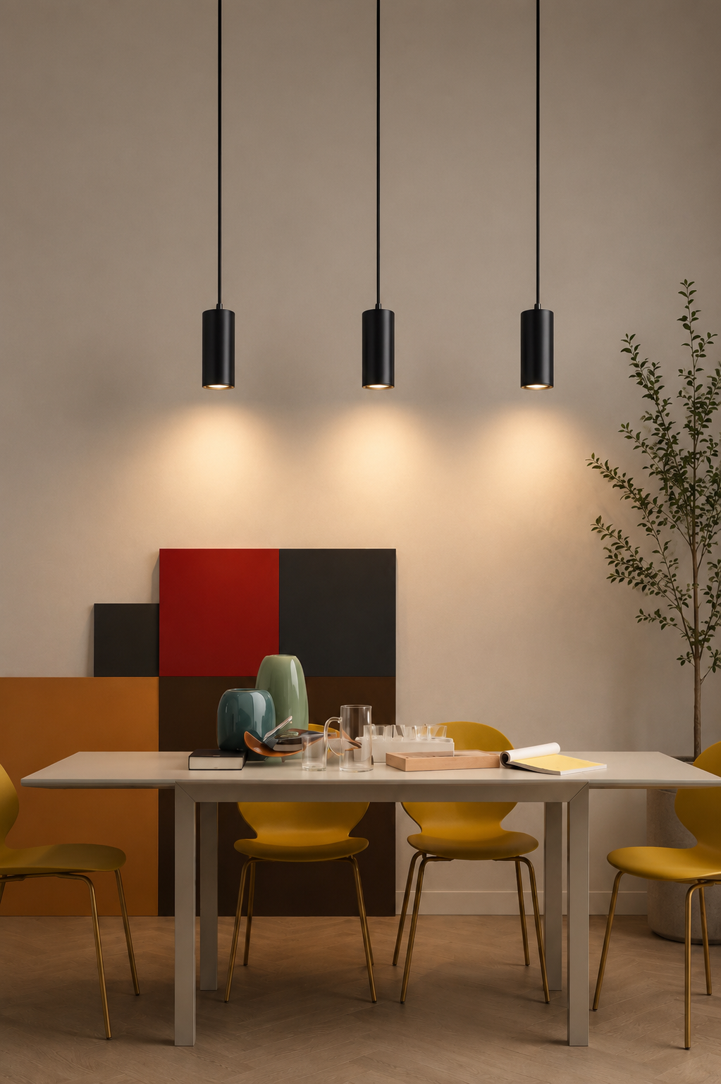 Minimalist Triple Pendant Light