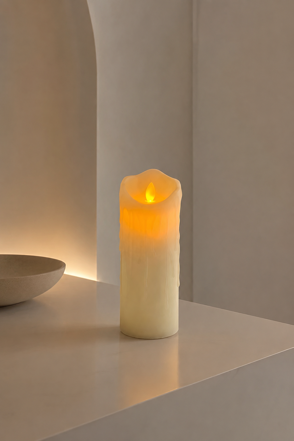 Mist & Maple Flickering LED Candle