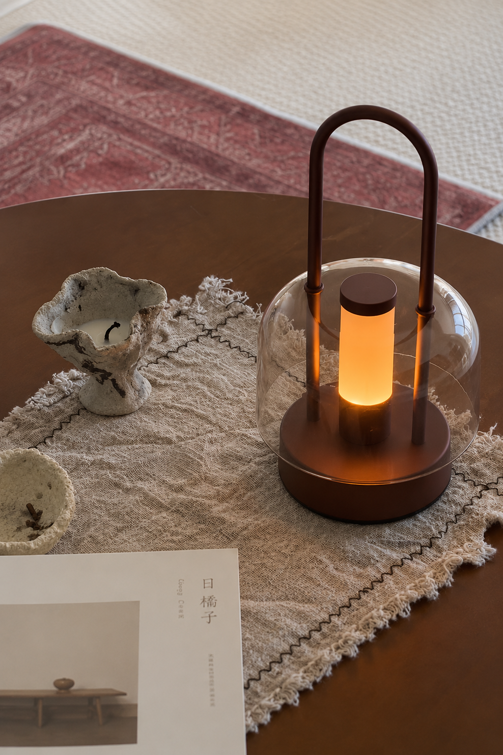 Nordic Rechargeable Lantern Table Lamp – LED Bedside Ambient Light