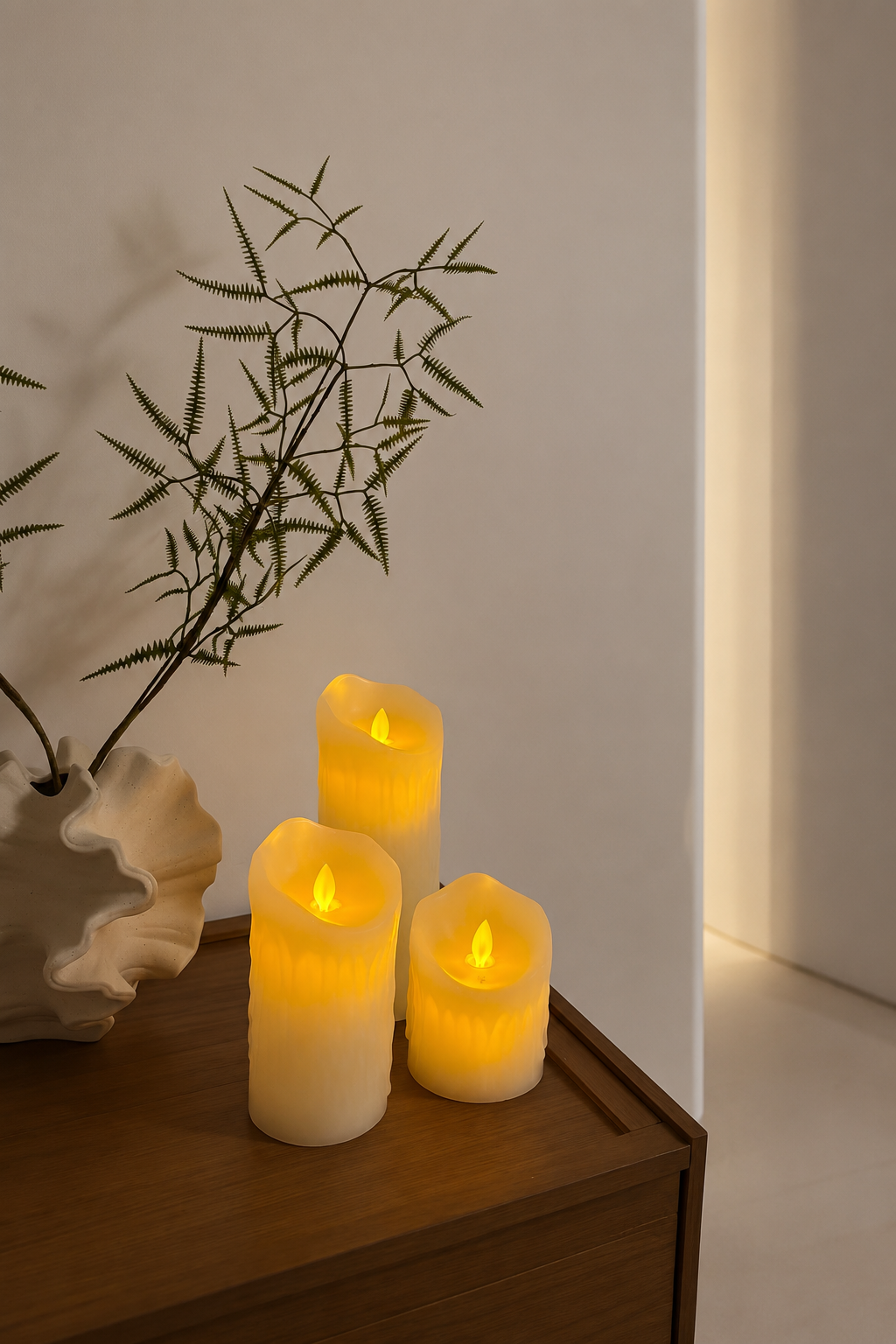 Mist & Maple Flickering LED Candle