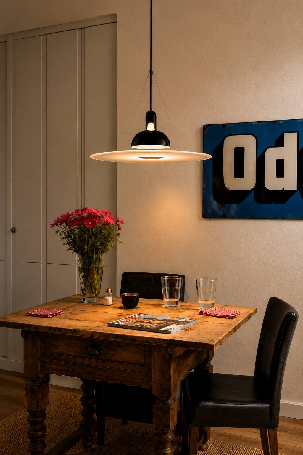Halo Disc Pendant Light | Modern Black Designer Suspension Lamp