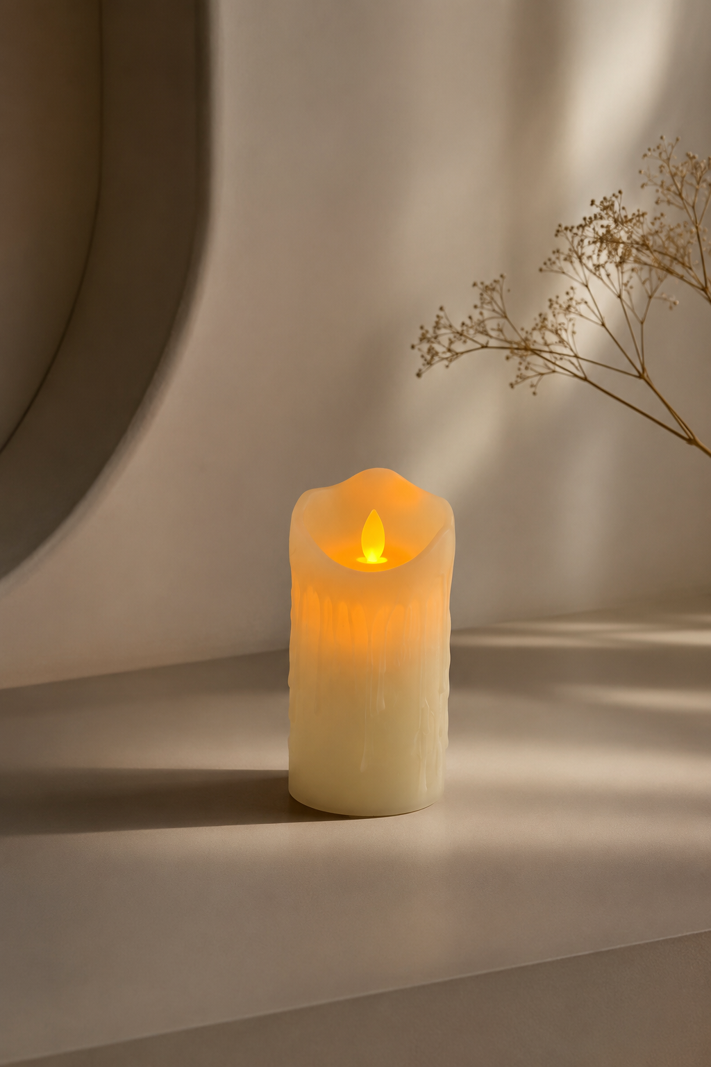 Mist & Maple Flickering LED Candle