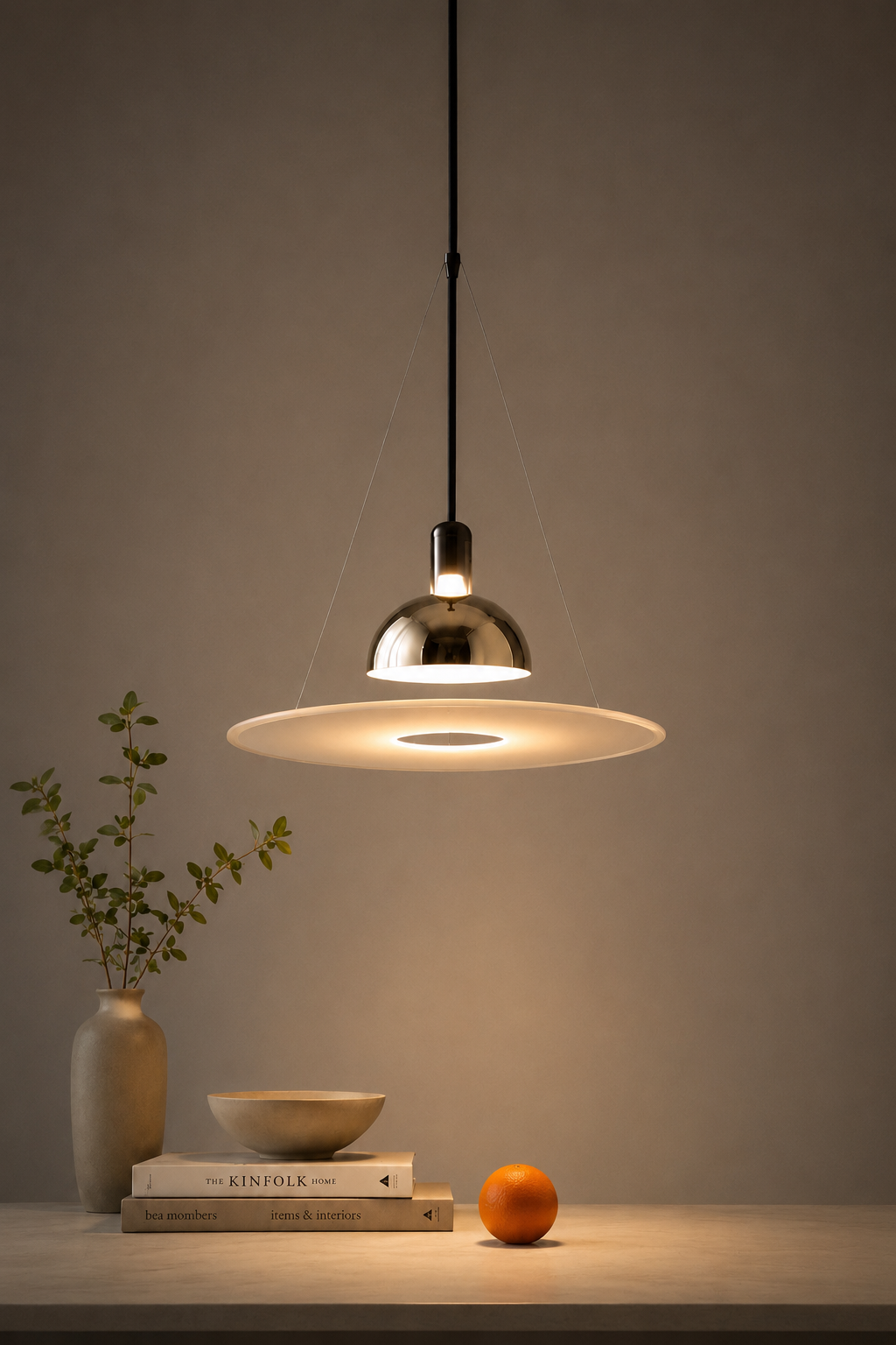Halo Disc Pendant Light | Modern Black Designer Suspension Lamp