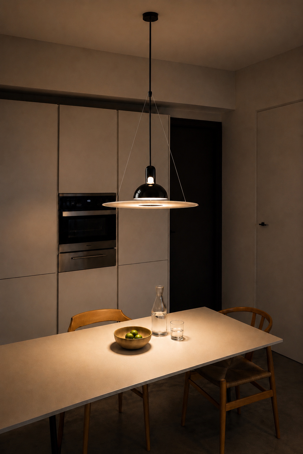 Halo Disc Pendant Light | Modern Black Designer Suspension Lamp