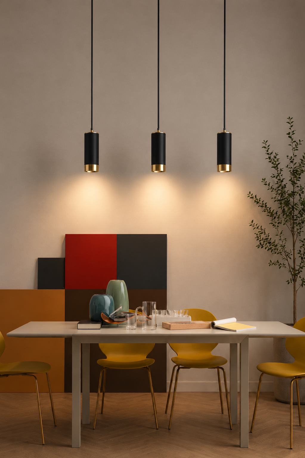Minimalist Triple Pendant Light