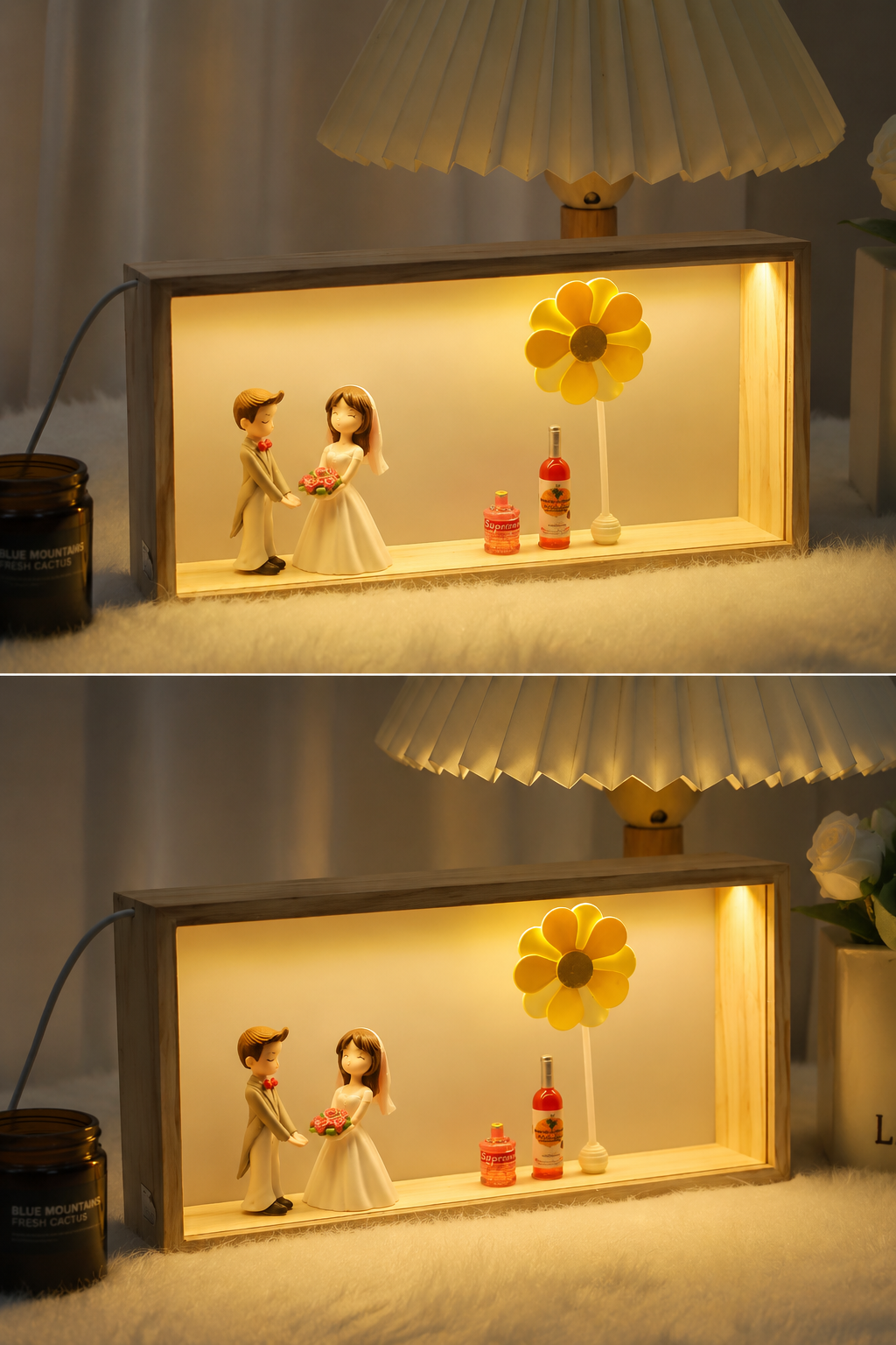 Couple Wooden Frame Night Light