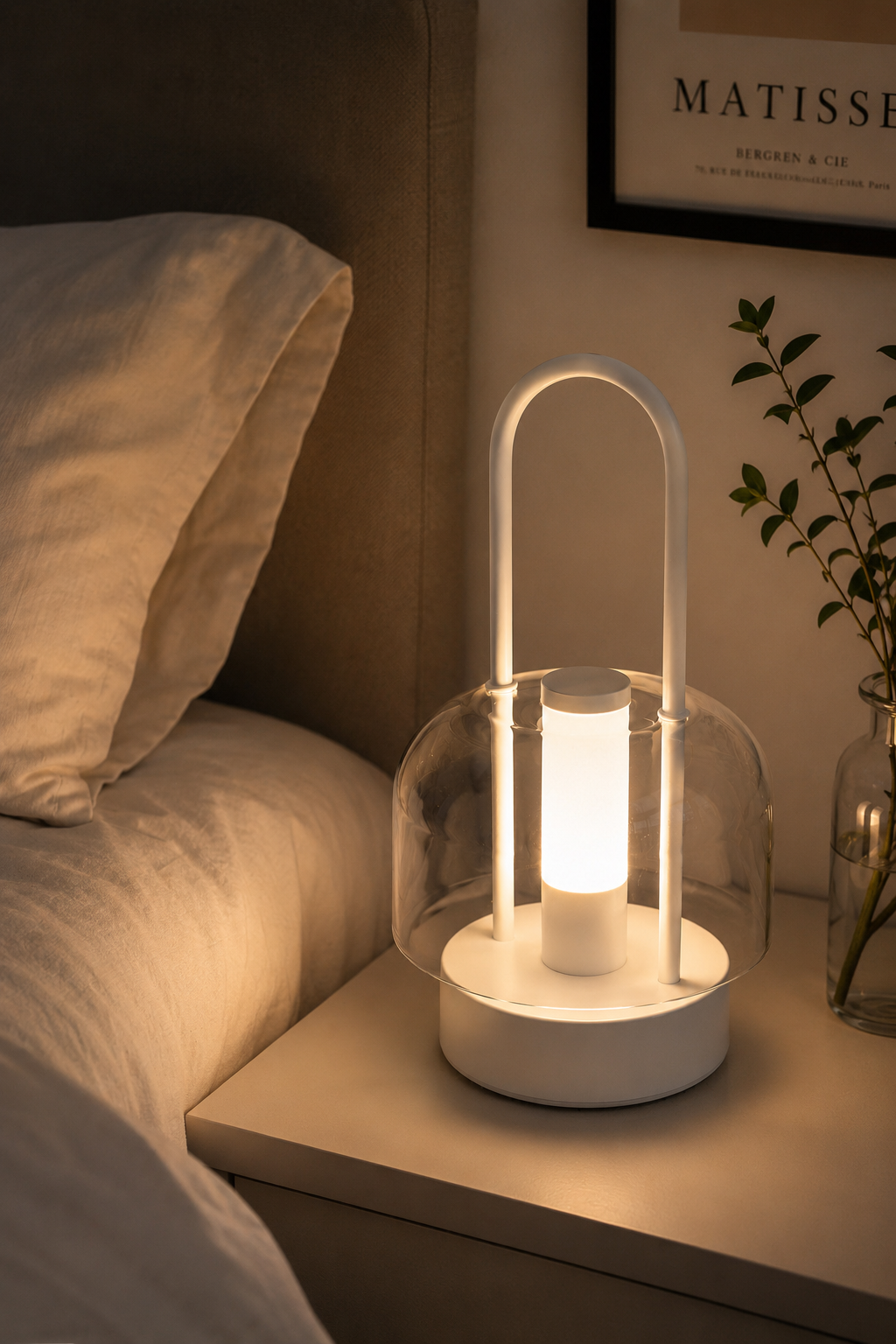 Nordic Rechargeable Lantern Table Lamp – LED Bedside Ambient Light