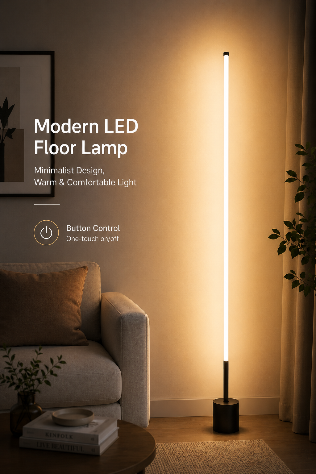 Modern LED Floor Lamp for Living Room & Bedroom