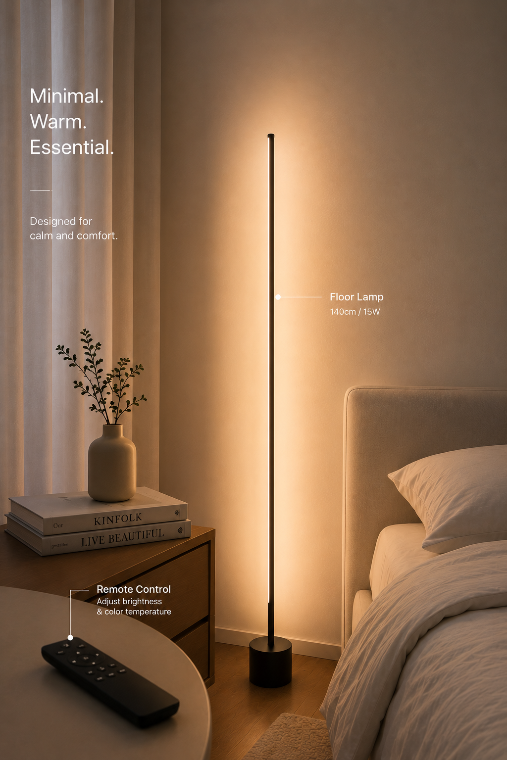 Modern LED Floor Lamp for Living Room & Bedroom